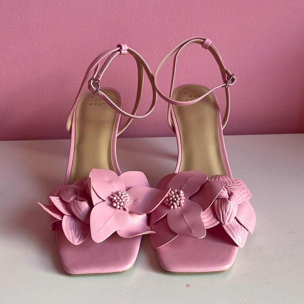 Pink Flower Heels